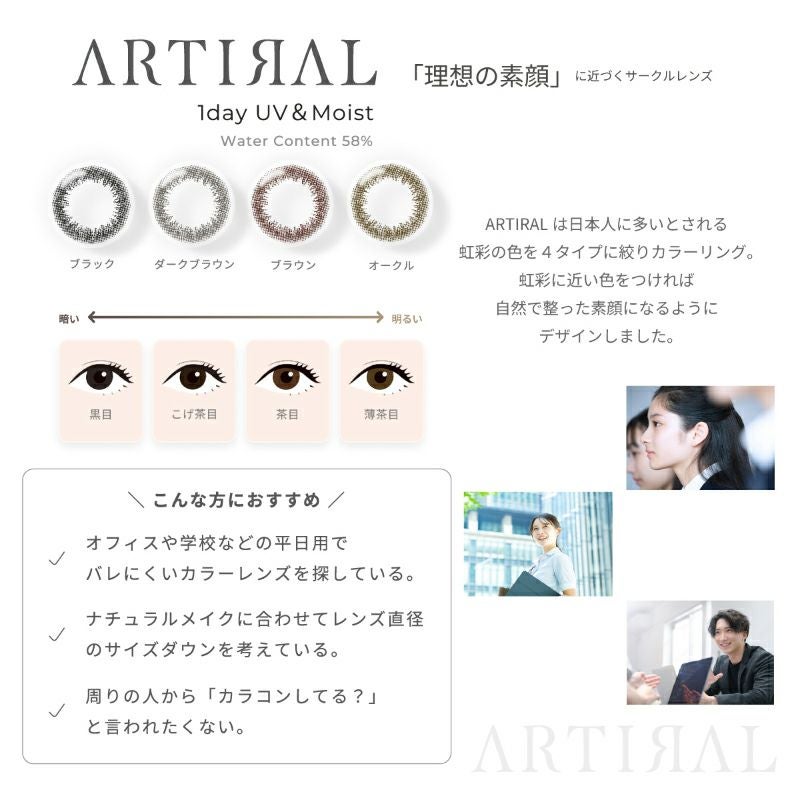 理想の素顔に近づくサークルレンズ ARTIRAL UV&Moist 58